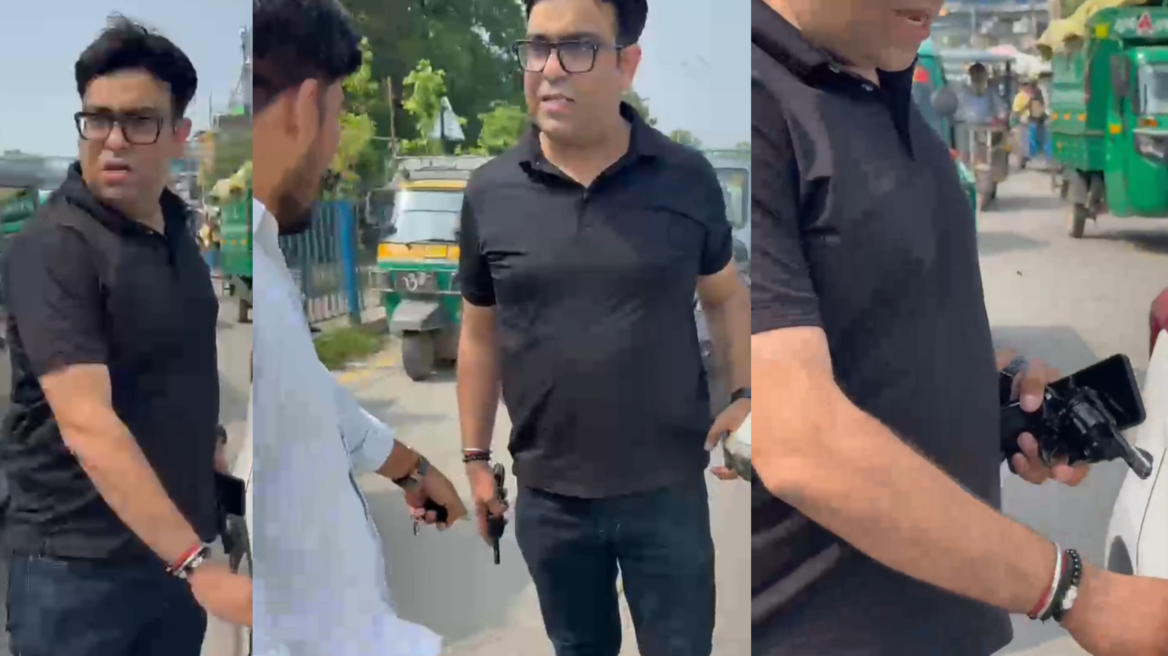 कार टकराने के बाद विवाद, युवक पर पिस्तौल दिखाकर धमकाने का आरोप